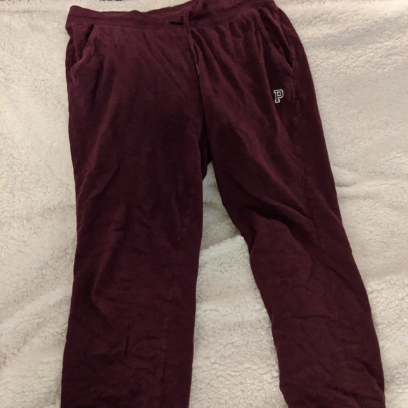 Victoria Secret Pink joggers dark maroon size M - Picture 2 of 2